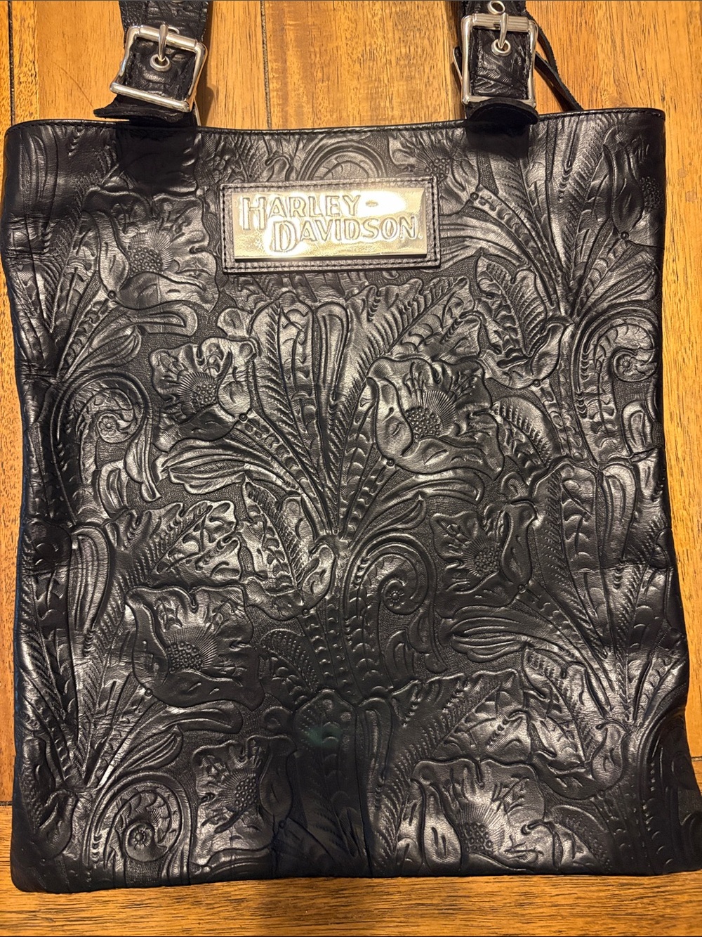 Vintage Rare Authentic Harley-Davidson Black Leather Shoulder Bag